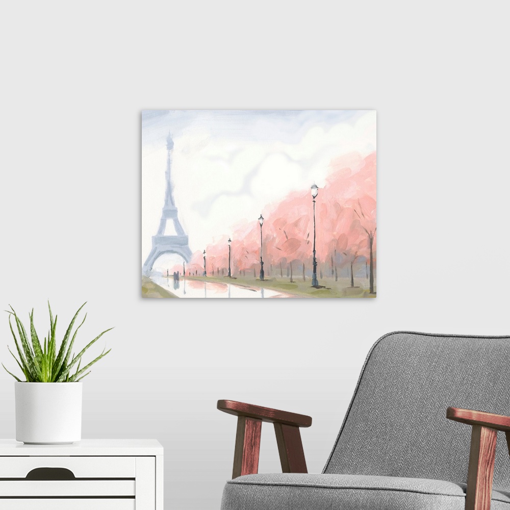A modern room featuring Paris au Printemps II