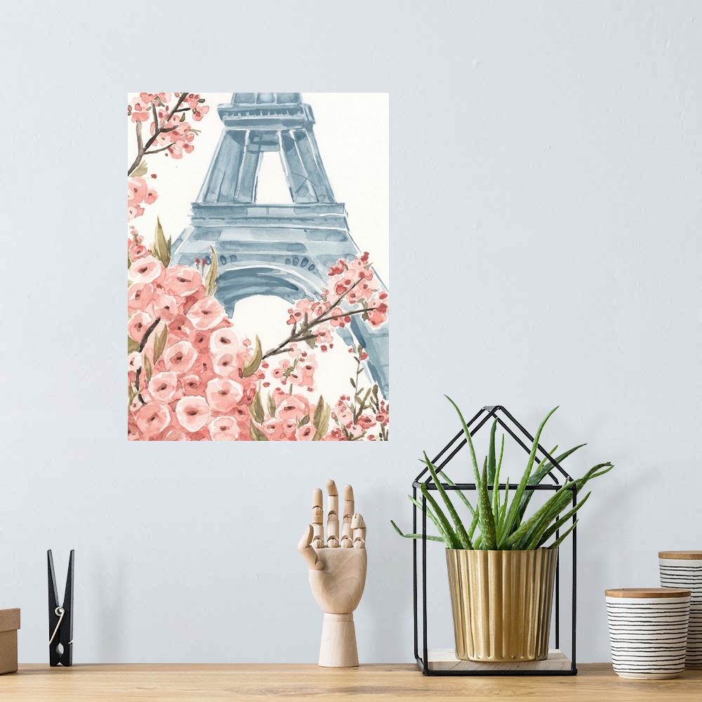 A bohemian room featuring Paris Cherry Blossoms I