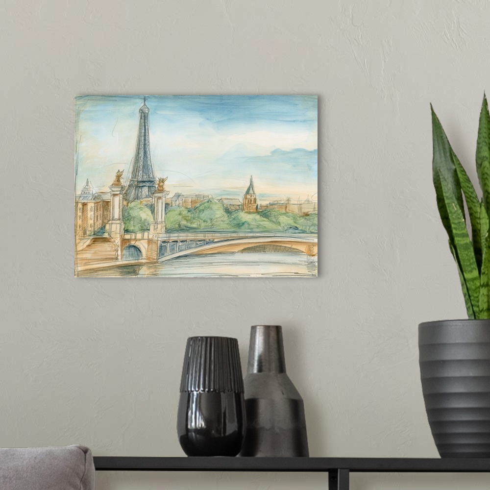 A modern room featuring Parisian View