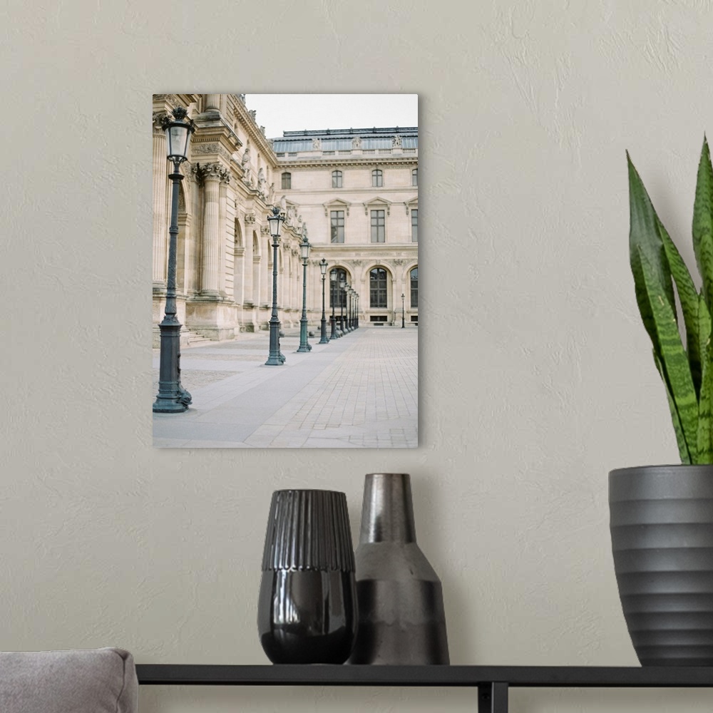 A modern room featuring Photograph of the elegant architecture of Paris.