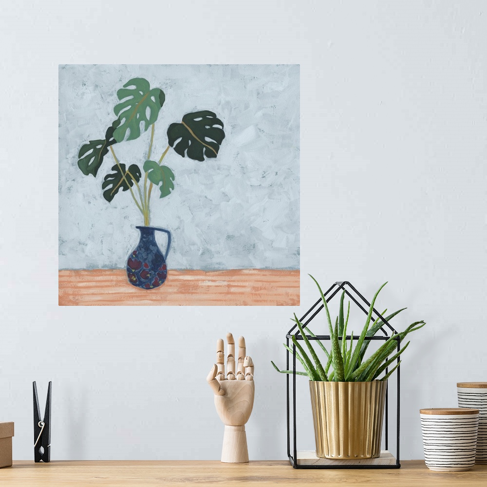 A bohemian room featuring Parlor Monstera II