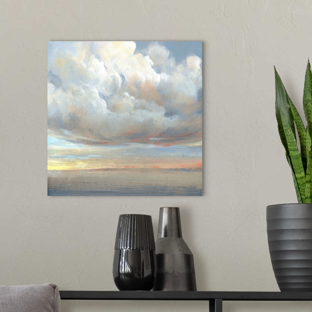 A modern room featuring Passing Storm I