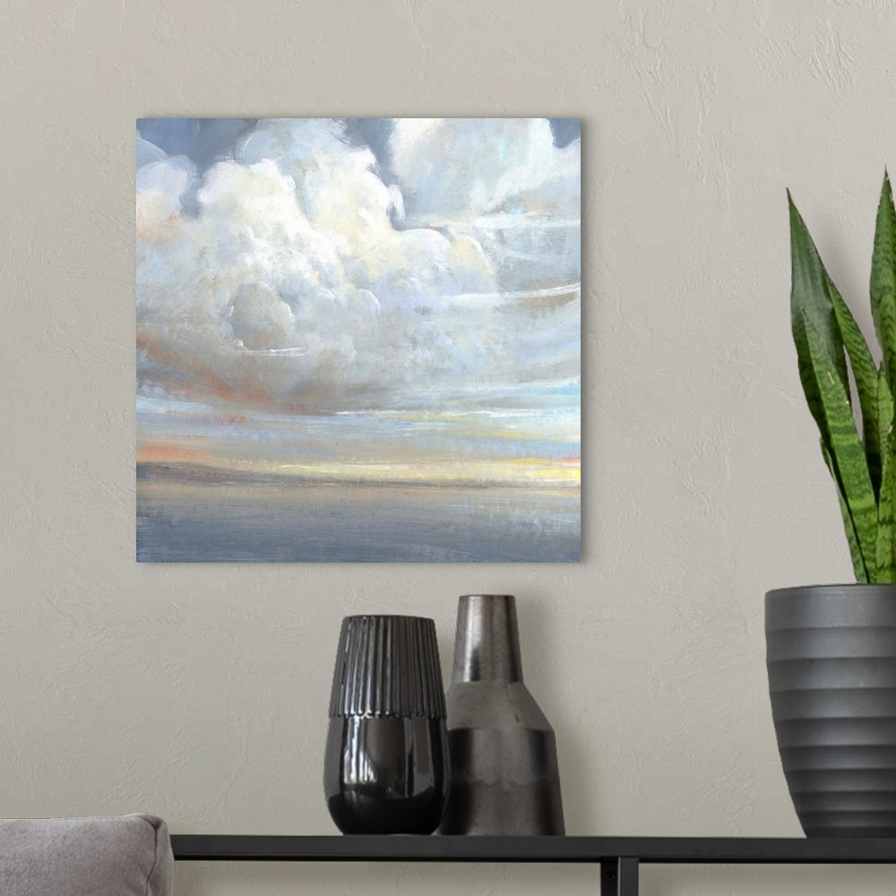 A modern room featuring Passing Storm II