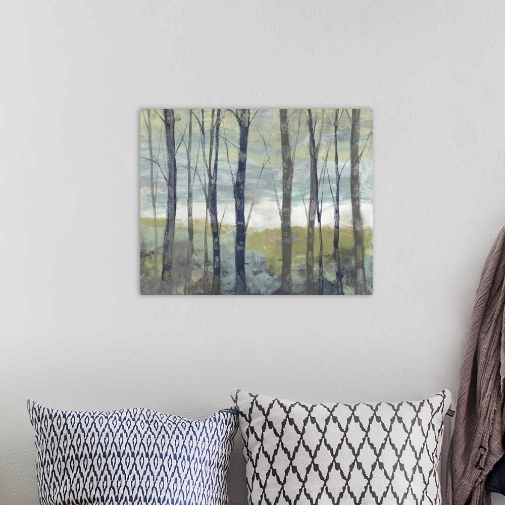 A bohemian room featuring Pastel Birches I