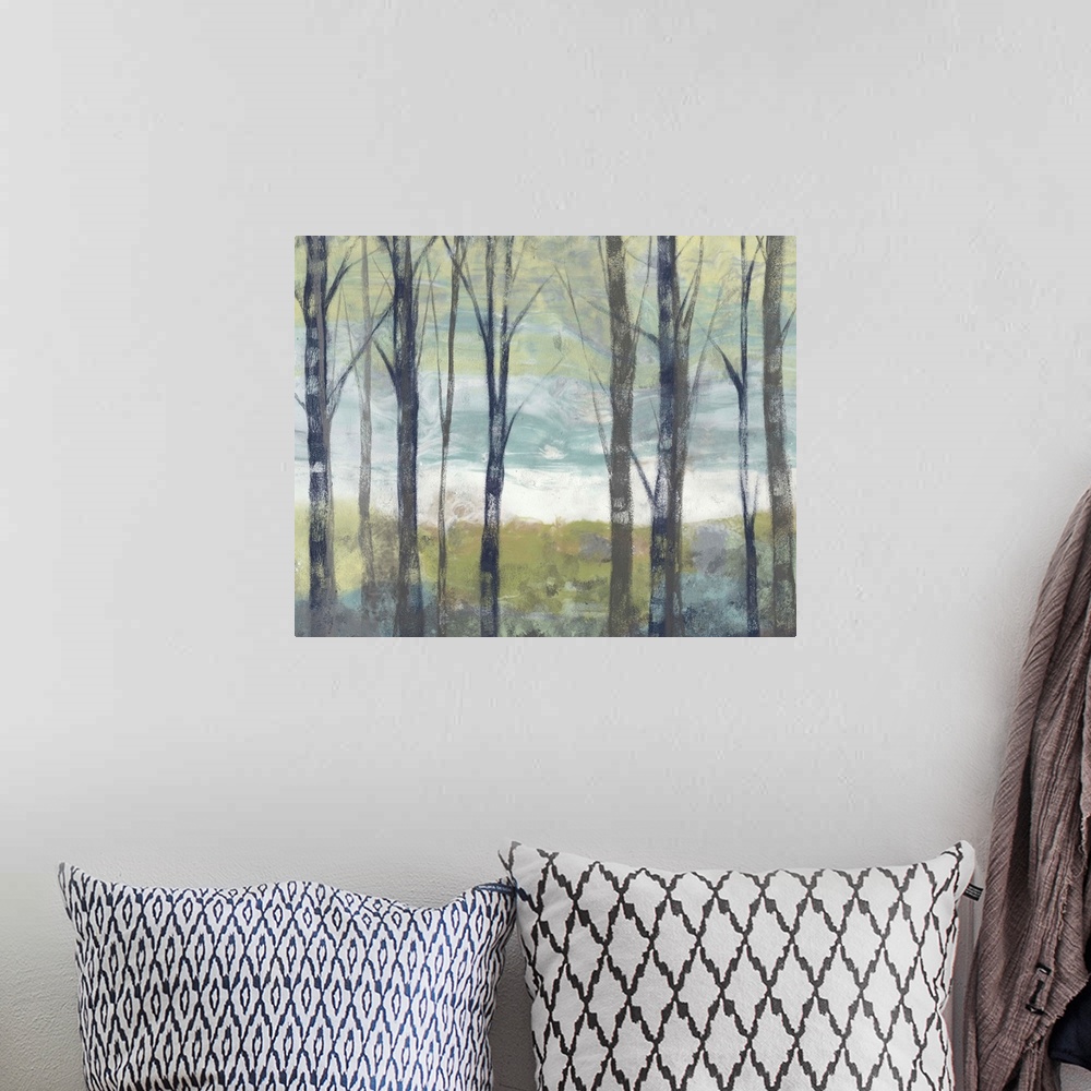 A bohemian room featuring Pastel Birches II
