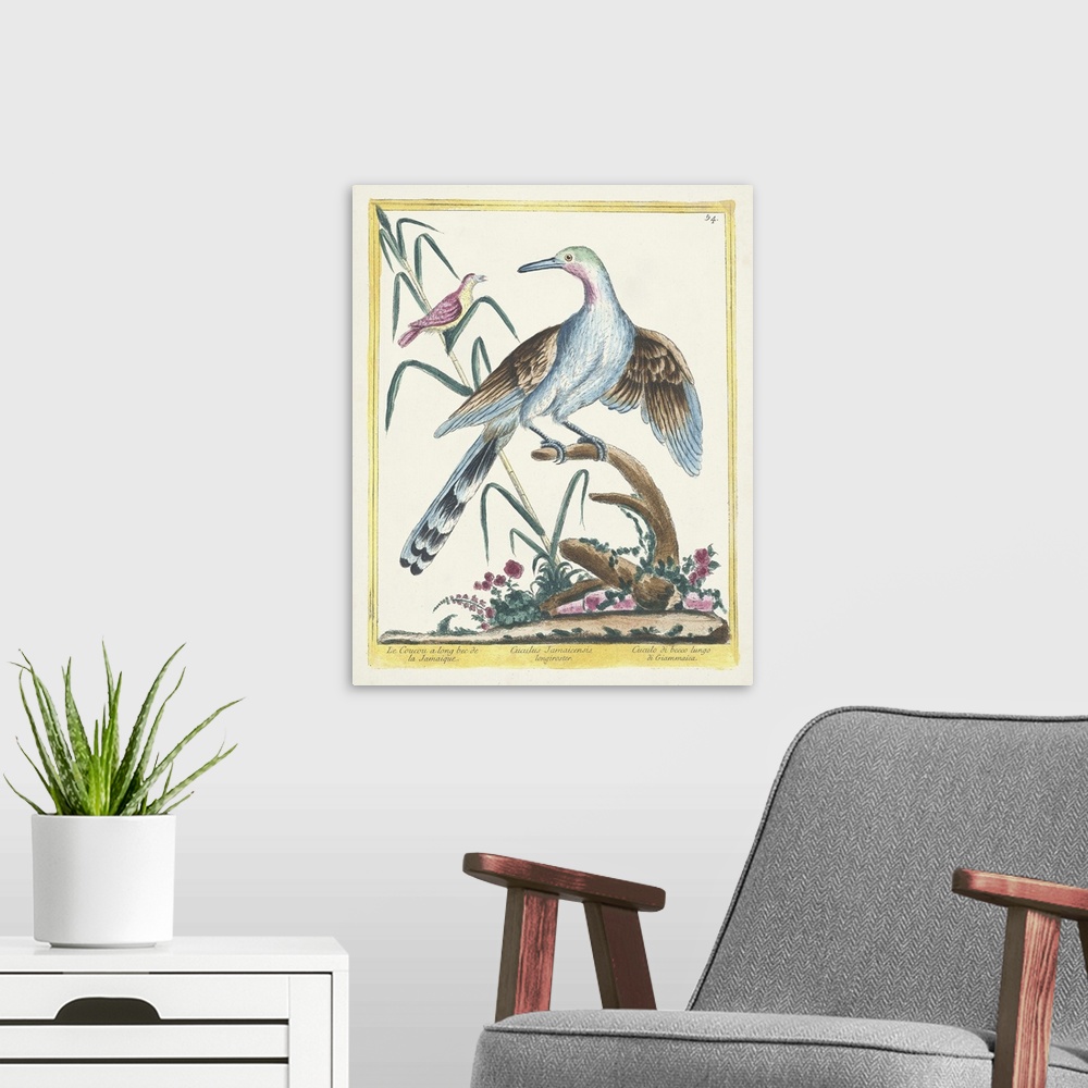A modern room featuring Pastel Birds V