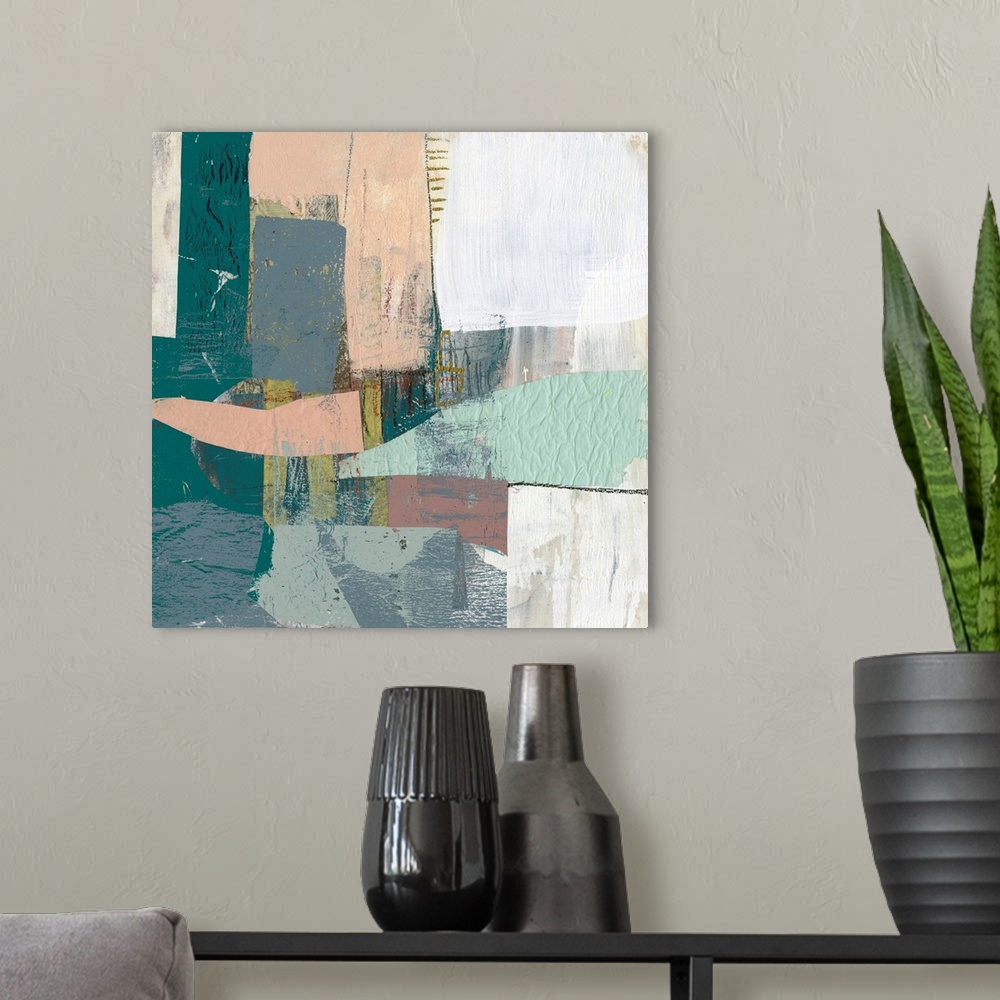 A modern room featuring Pastel Collage I
