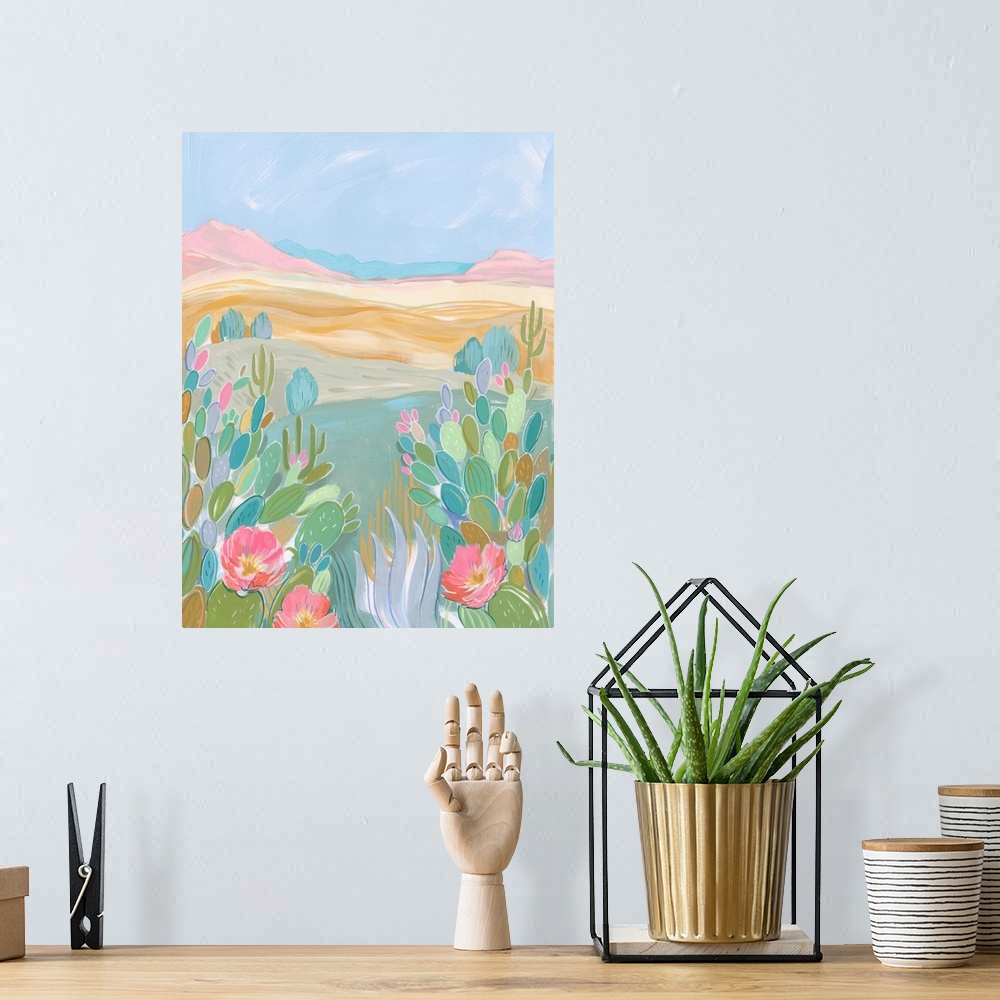 A bohemian room featuring Pastel Desert I