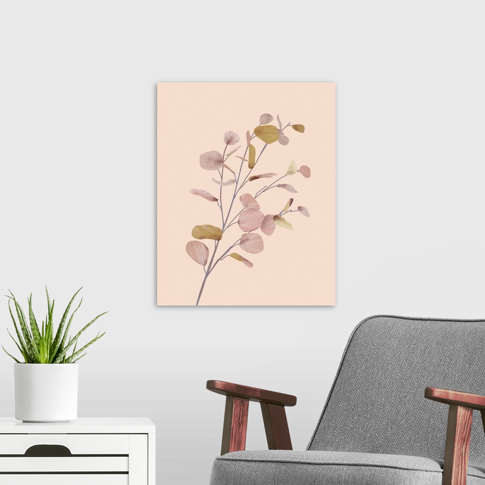 A modern room featuring Pastel Flowers II