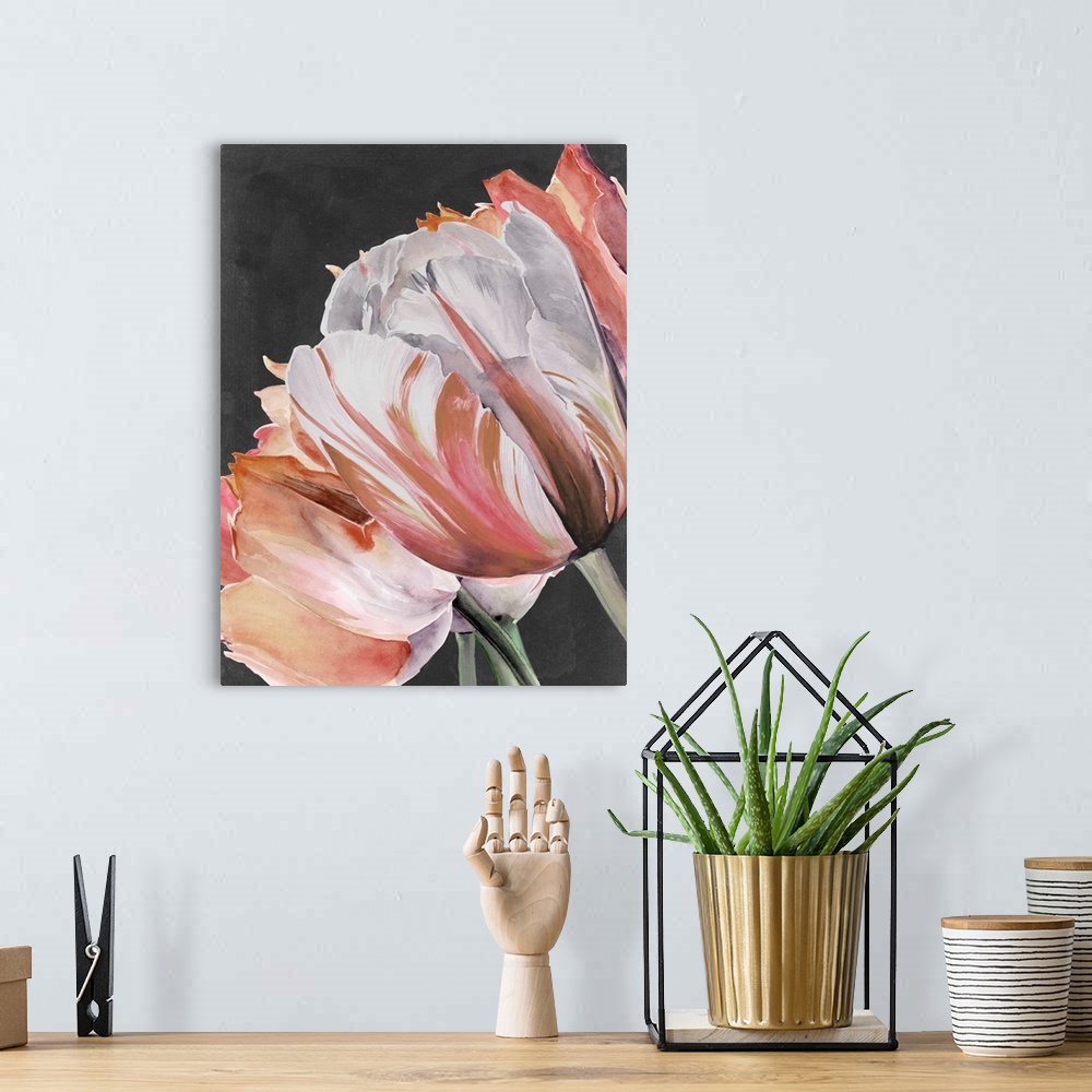 A bohemian room featuring Pastel Parrot Tulips III