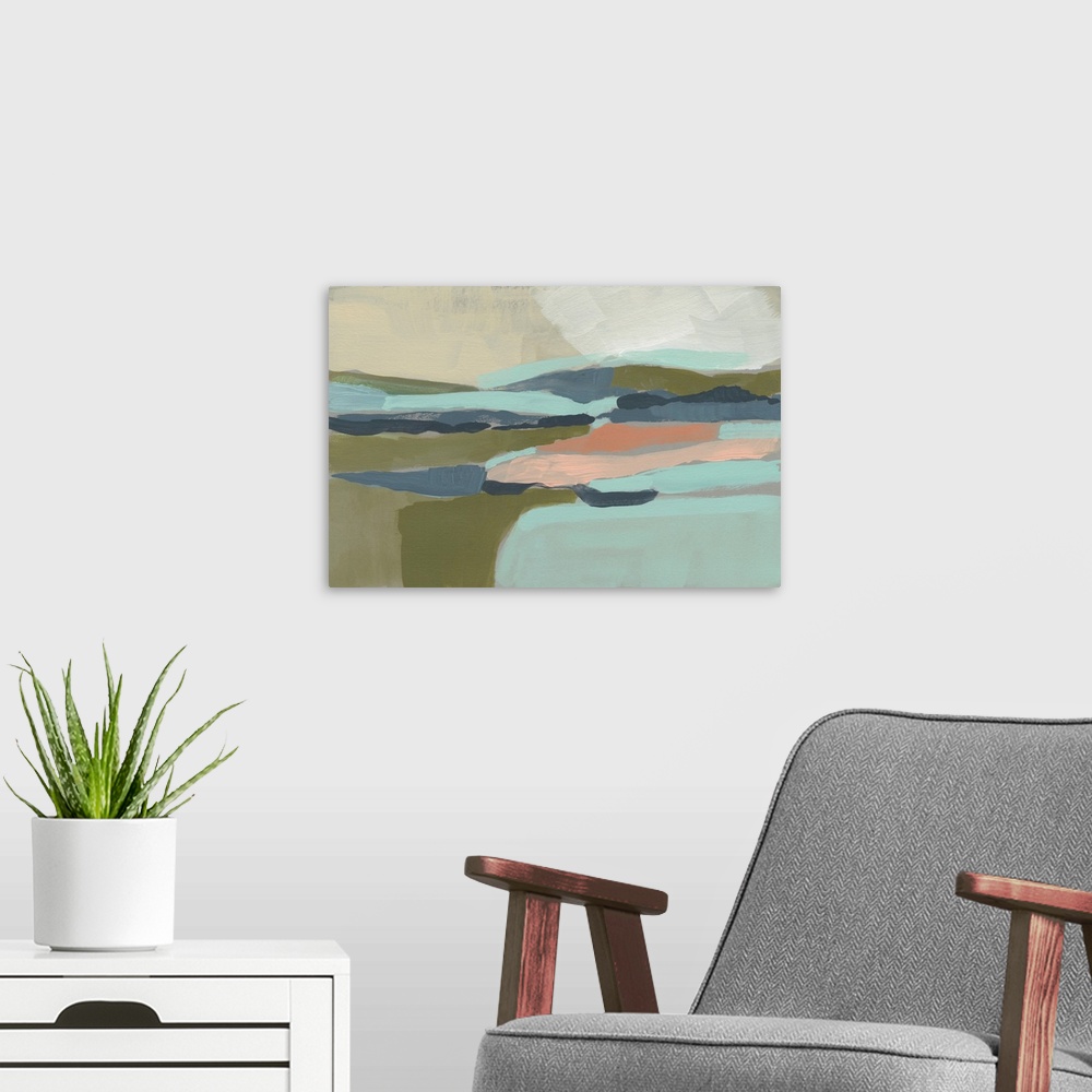 A modern room featuring Pastel Plane I