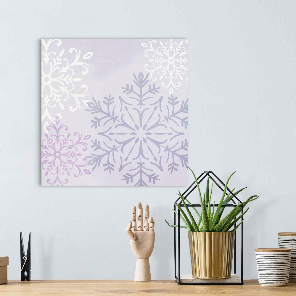 A bohemian room featuring Pastel Snowflakes I