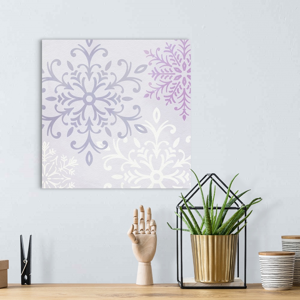 A bohemian room featuring Pastel Snowflakes II