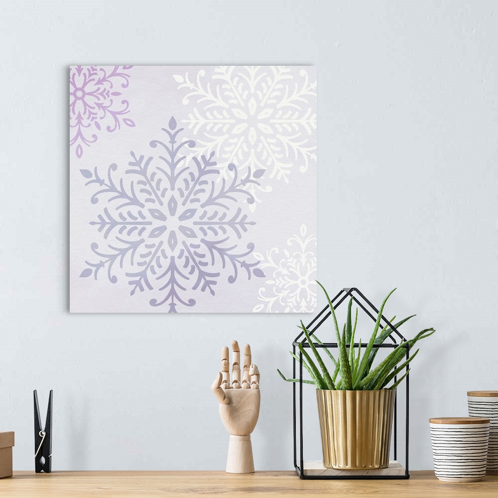 A bohemian room featuring Pastel Snowflakes III