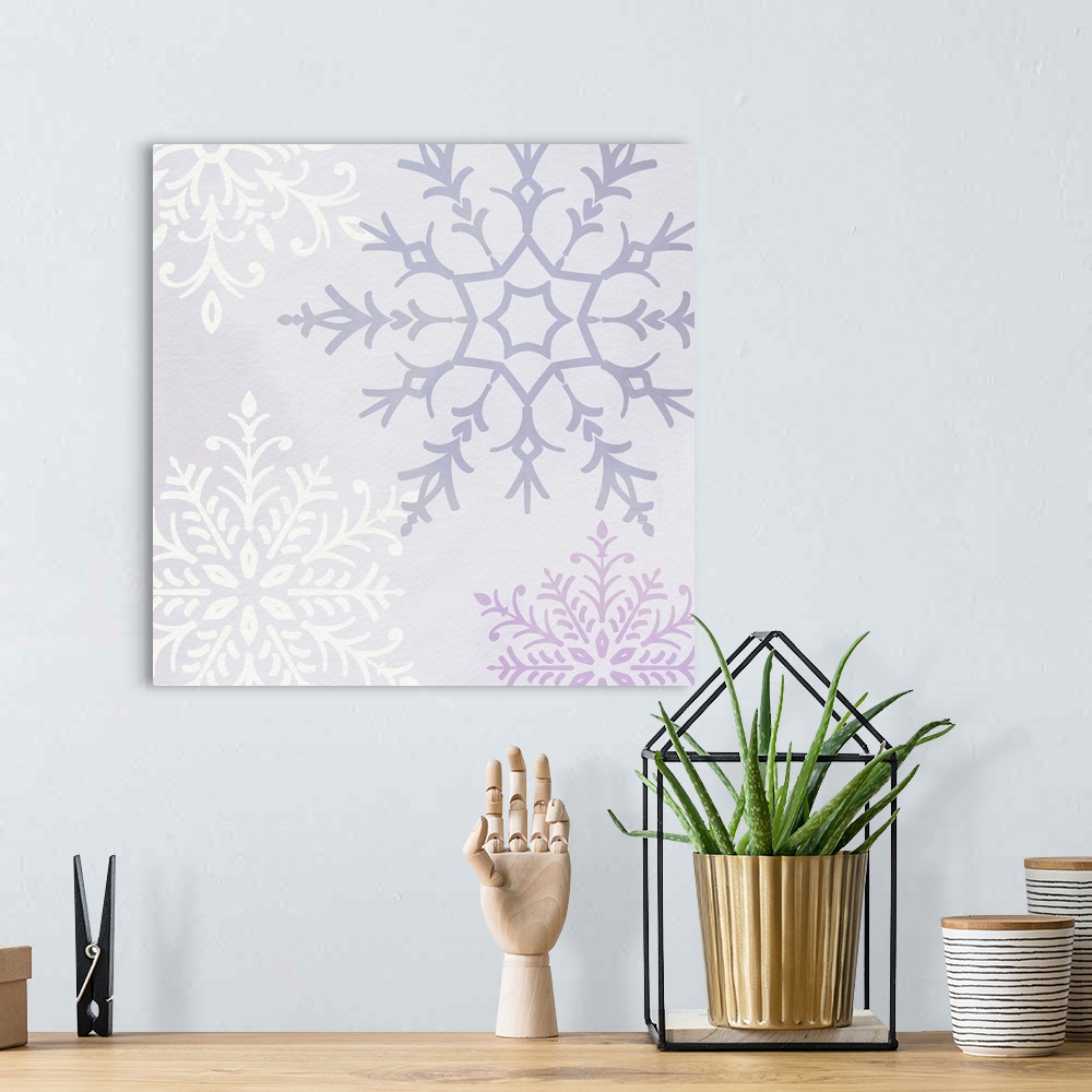 A bohemian room featuring Pastel Snowflakes IV
