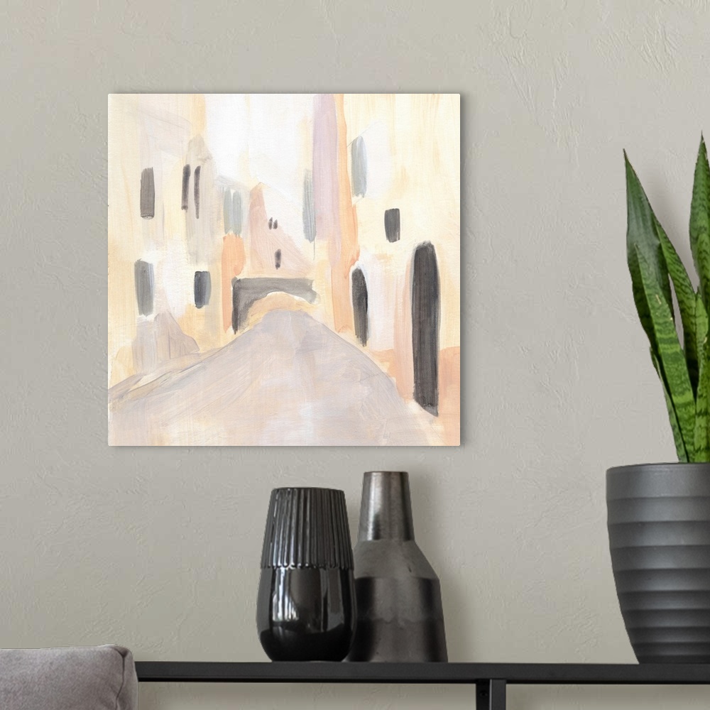 A modern room featuring Pastel Streets I