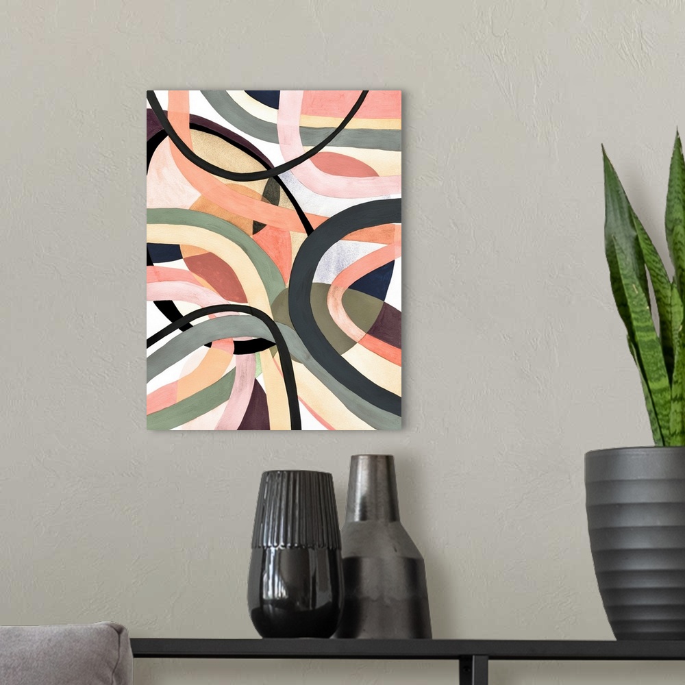 A modern room featuring Pastel Tangle II