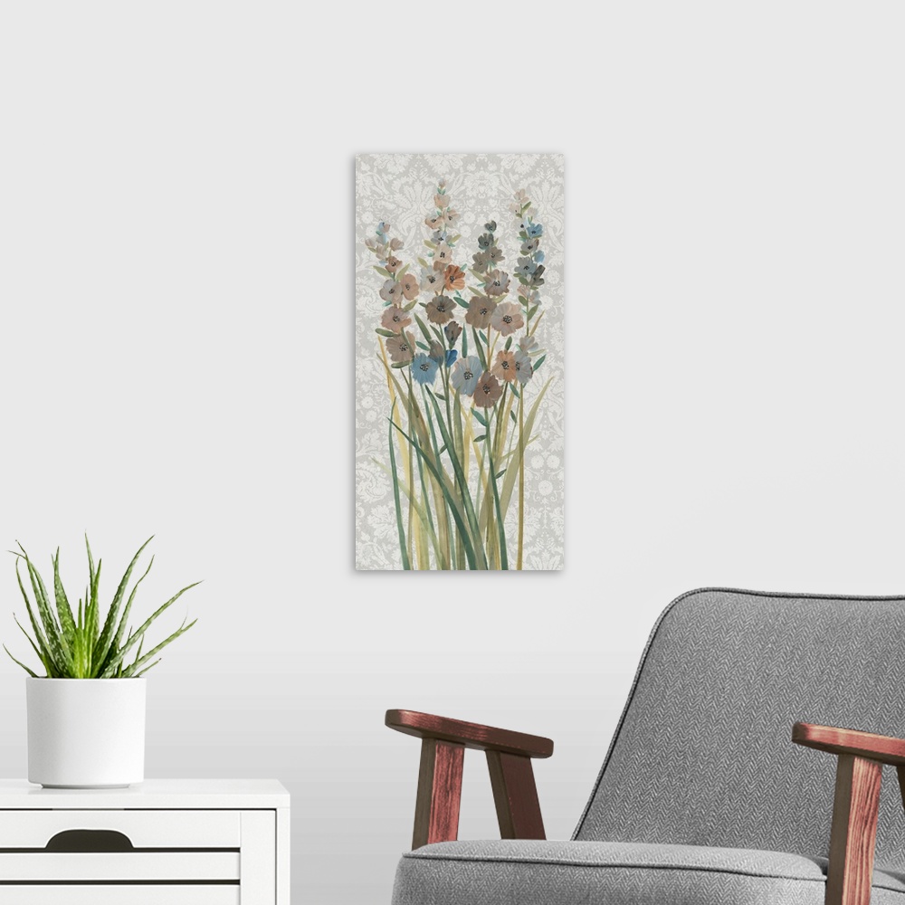 A modern room featuring Patch Of Wildflowers III
