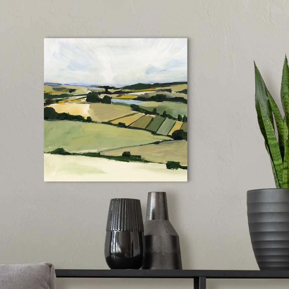 A modern room featuring Patchy Landscape II