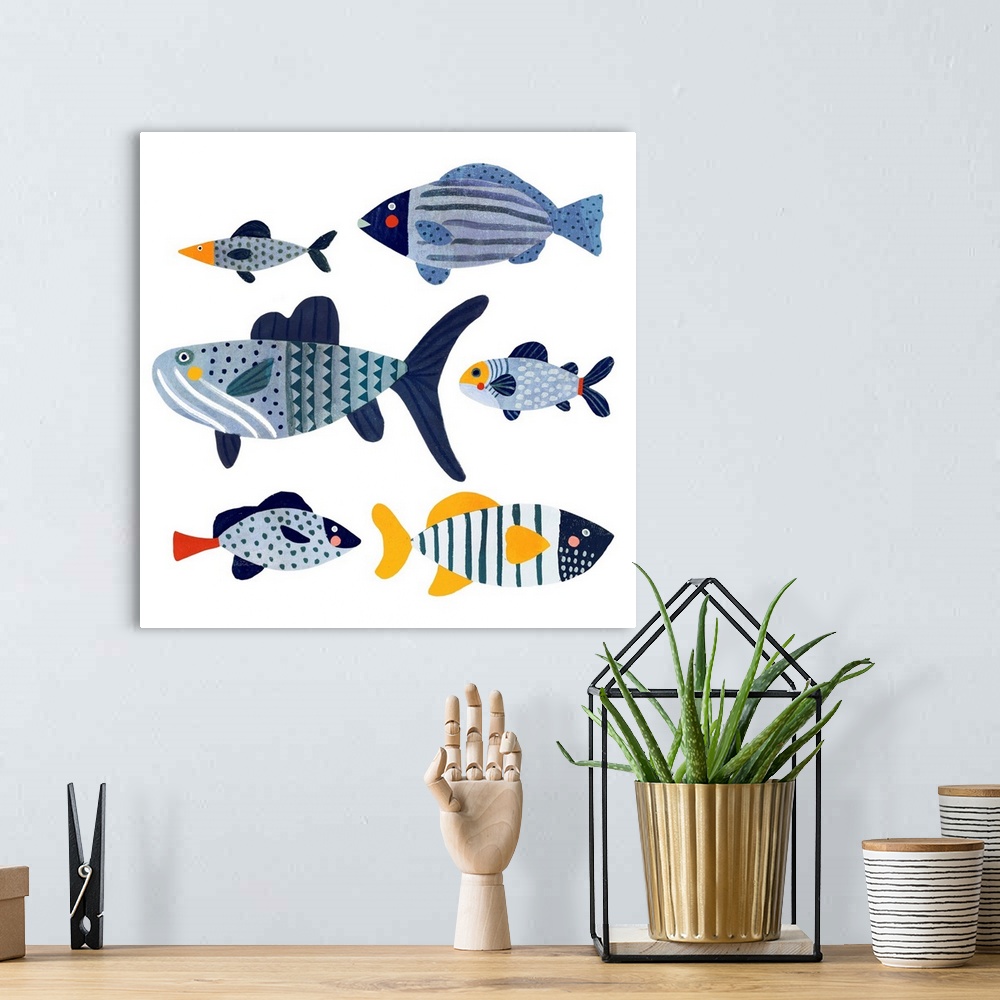 A bohemian room featuring Patterned Fish II