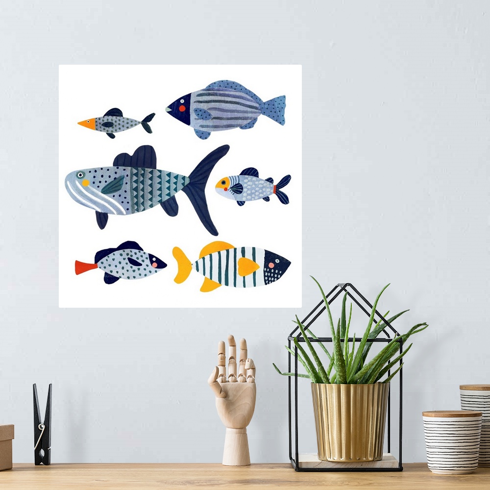 A bohemian room featuring Patterned Fish II