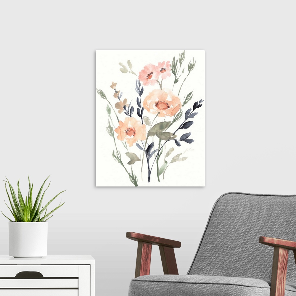 A modern room featuring Peach & Paynes Bouquet I