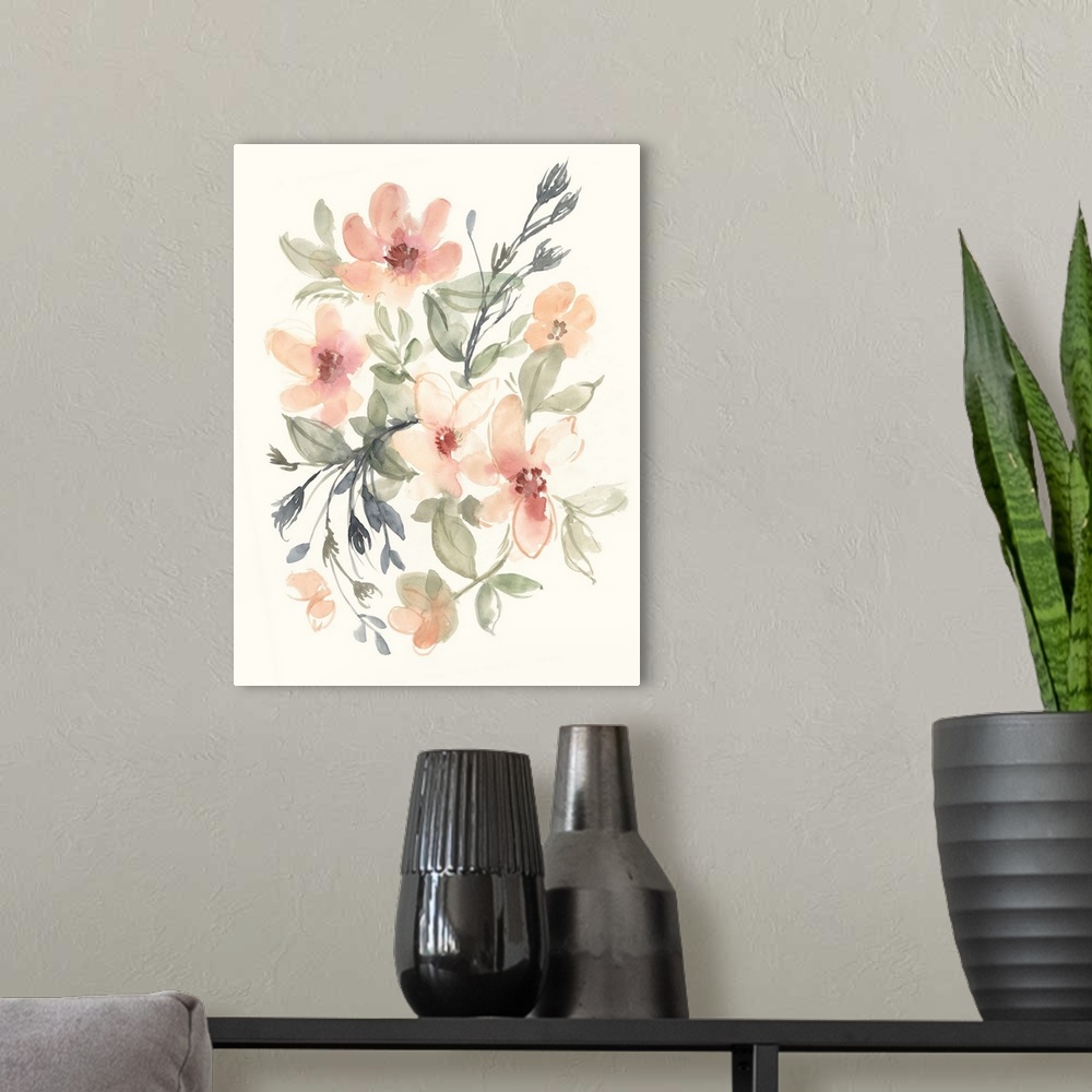 A modern room featuring Peachy Pink Blooms II