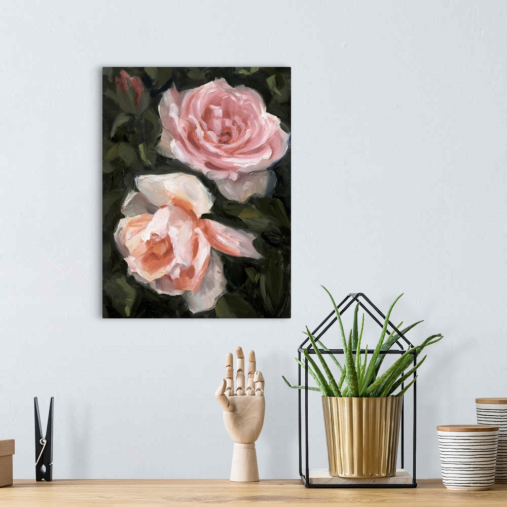 A bohemian room featuring Peachy Roses II