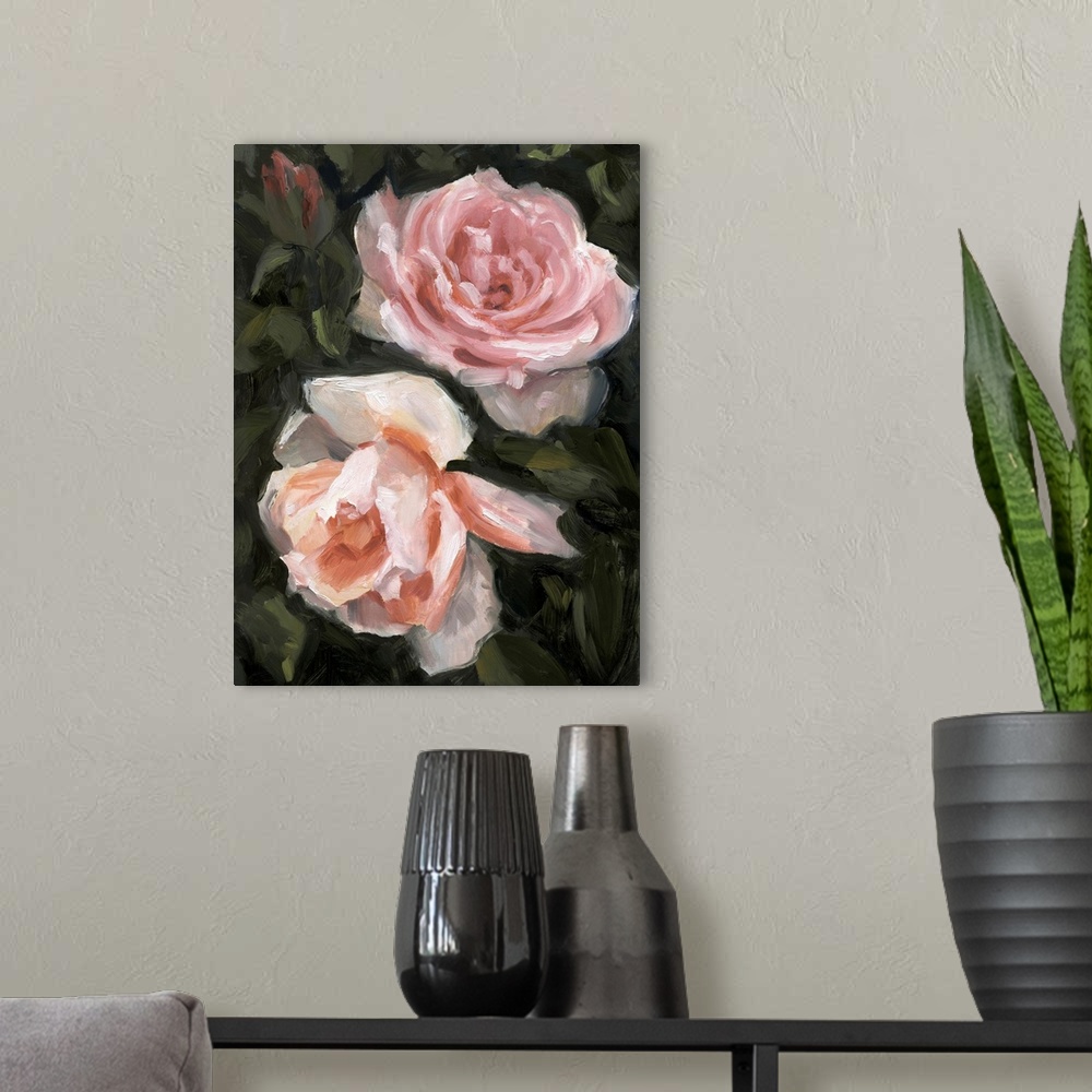 A modern room featuring Peachy Roses II