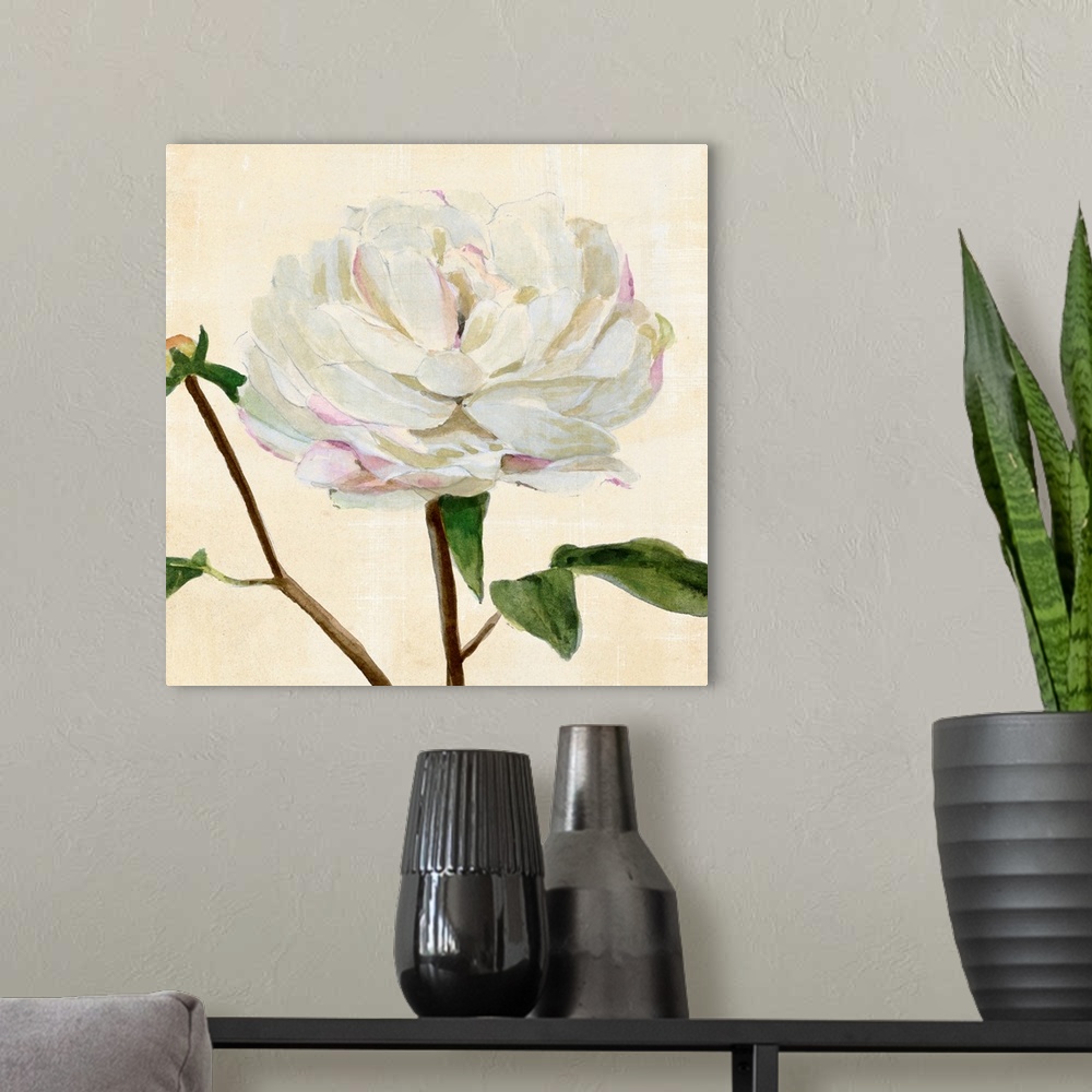 A modern room featuring Peony In Bloom I