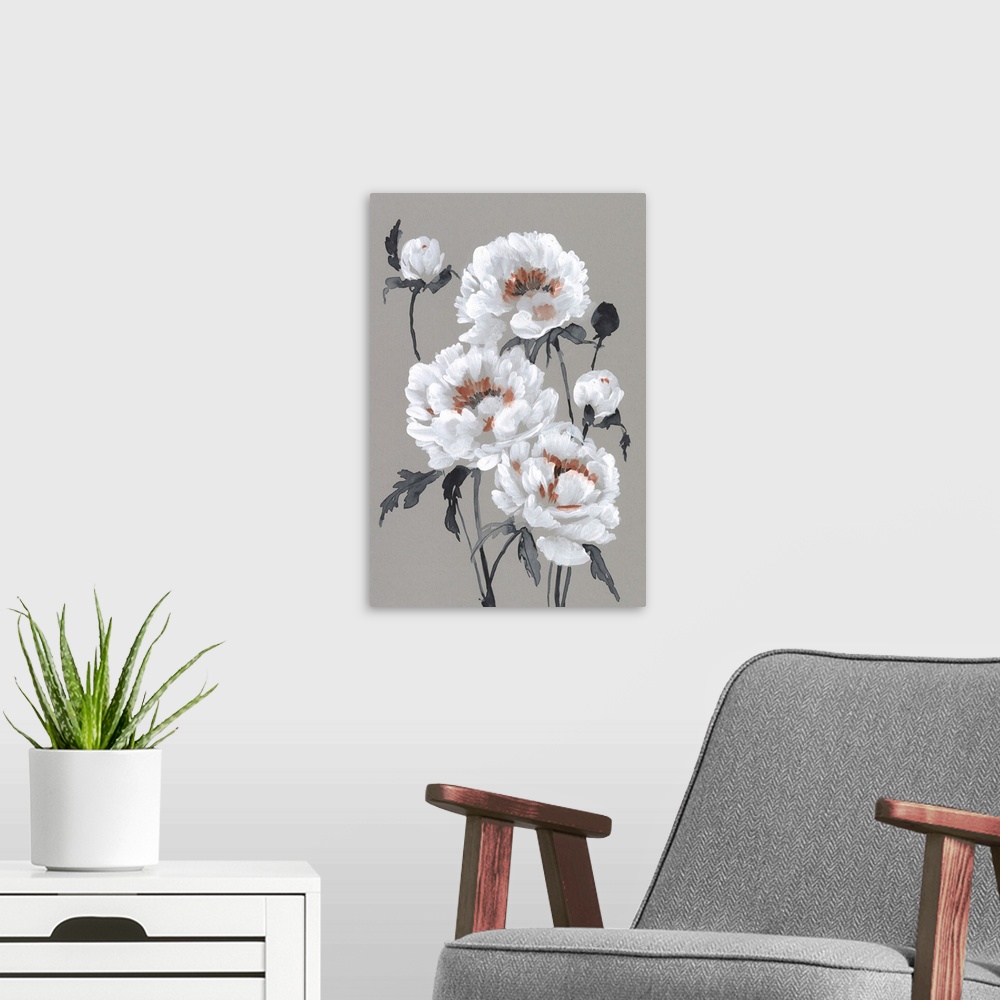 A modern room featuring Peony Profusion I