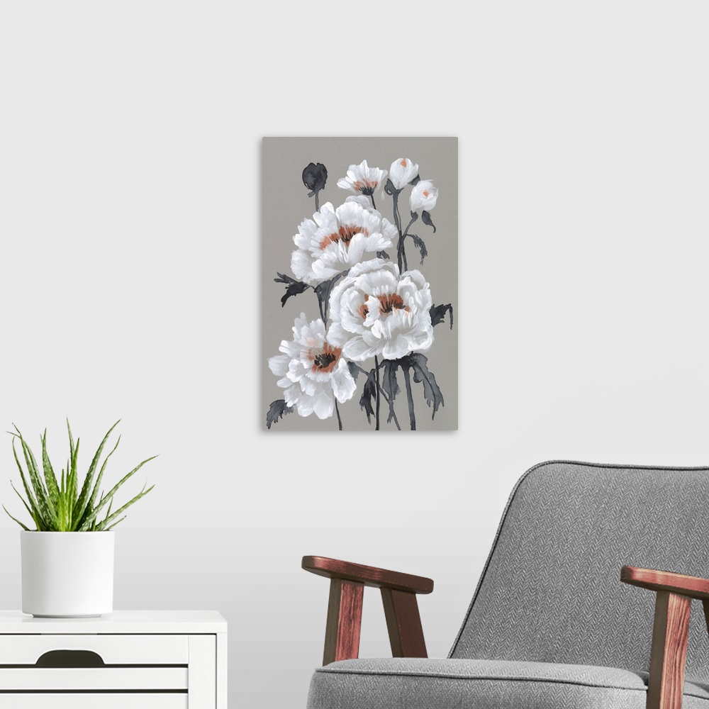 A modern room featuring Peony Profusion II