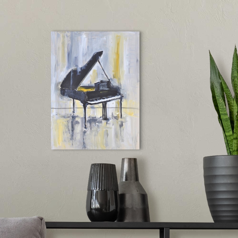 A modern room featuring Piano In Gold II