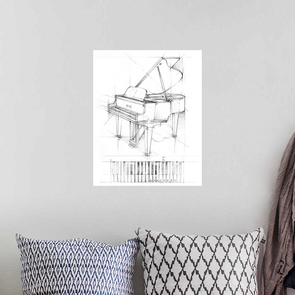 A bohemian room featuring Piano Sketch