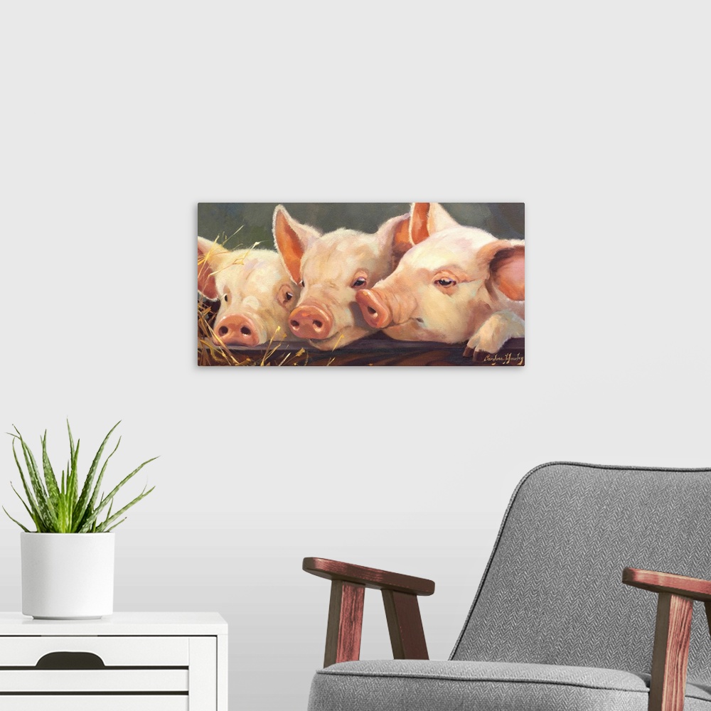 A modern room featuring Pig Heaven