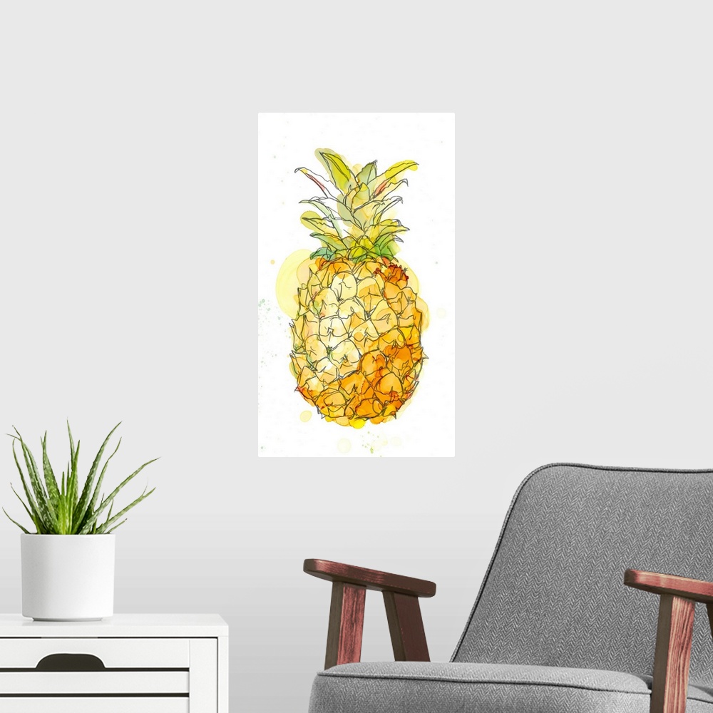 A modern room featuring Pineapple Splash II