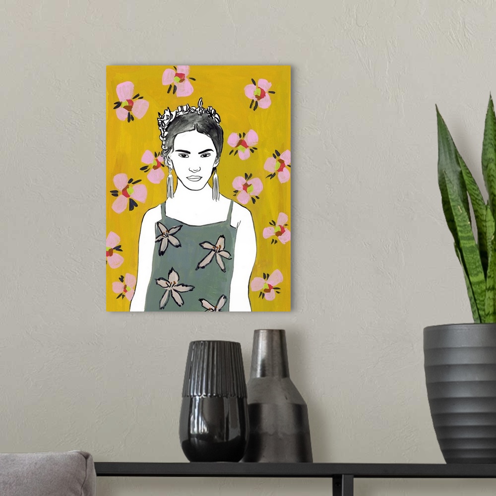 A modern room featuring Pink Blossom Lady I
