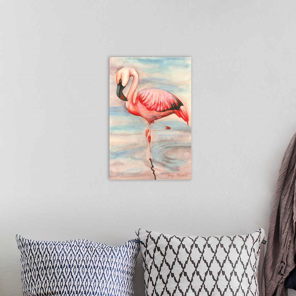 A bohemian room featuring Pink Flamingo II