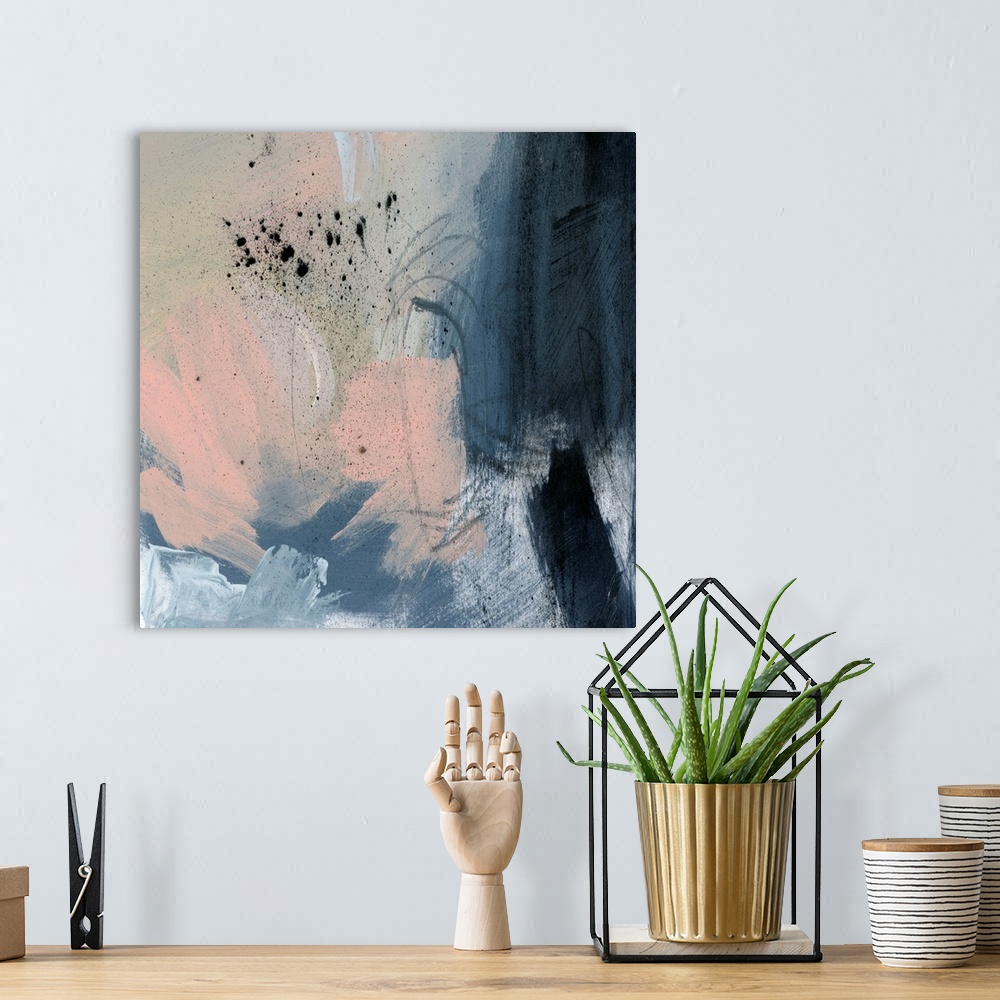 A bohemian room featuring Pink Mist Abstract IV