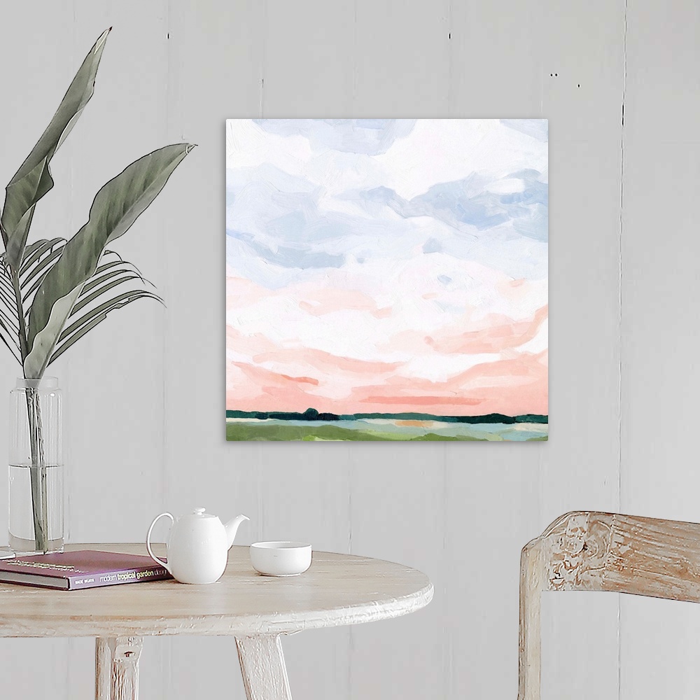 A farmhouse room featuring Pink Morning Horizon I