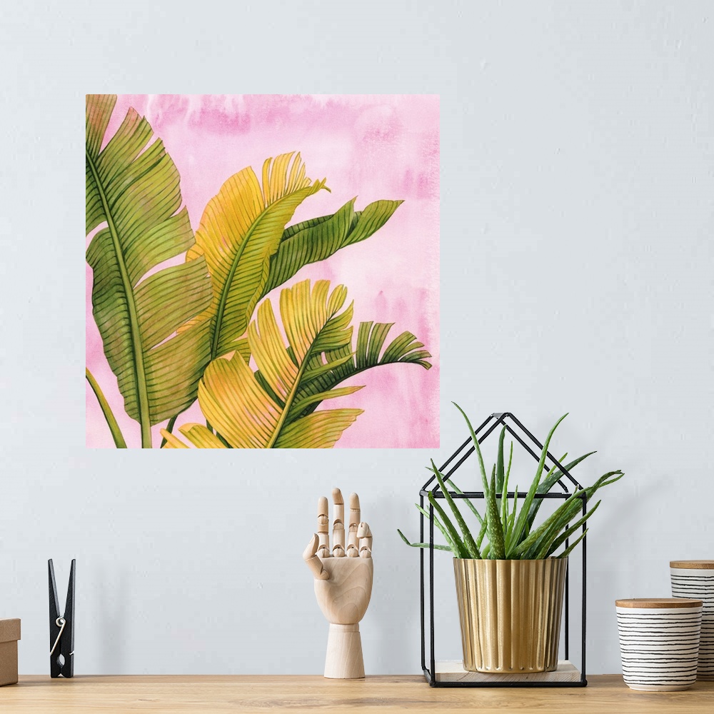 A bohemian room featuring Pink & Palms I
