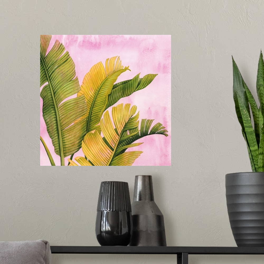 A modern room featuring Pink & Palms I