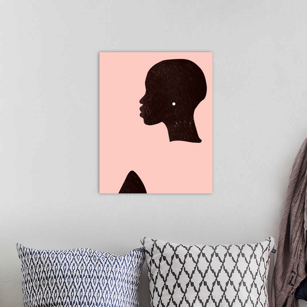A bohemian room featuring Pink Silhouette I