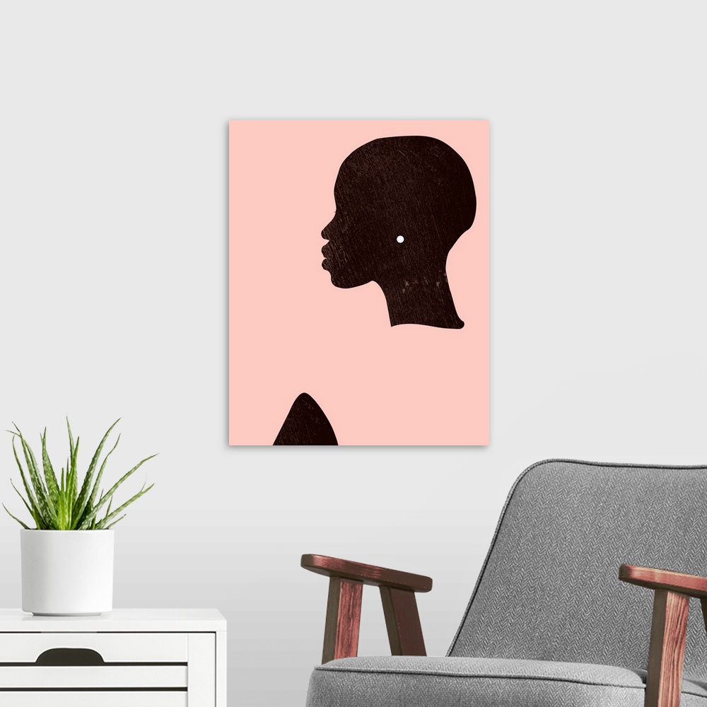 A modern room featuring Pink Silhouette I