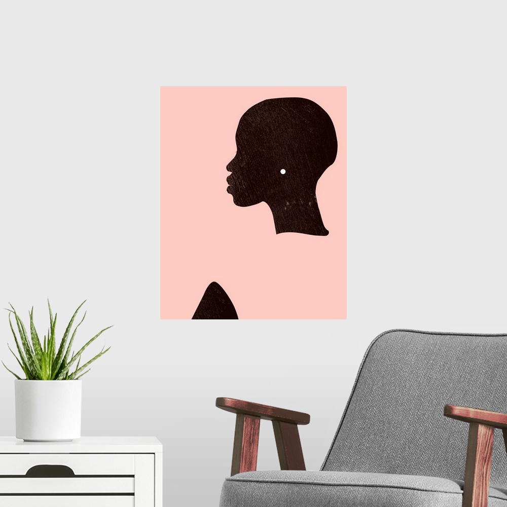A modern room featuring Pink Silhouette I