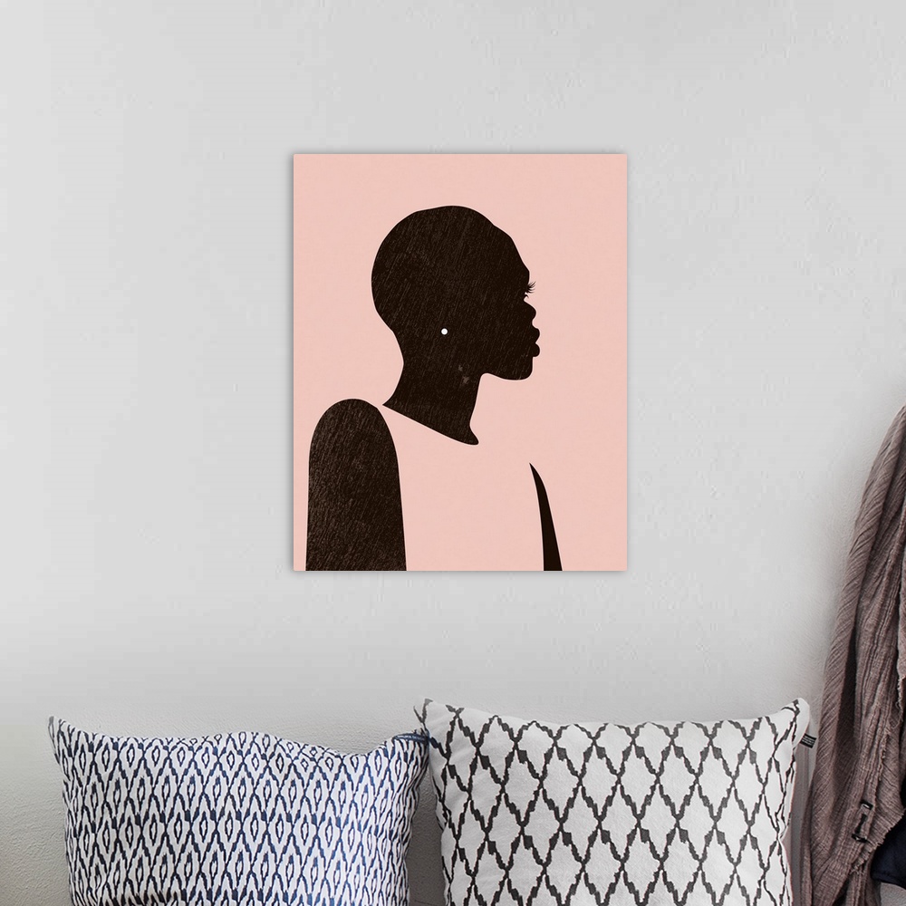 A bohemian room featuring Pink Silhouette II