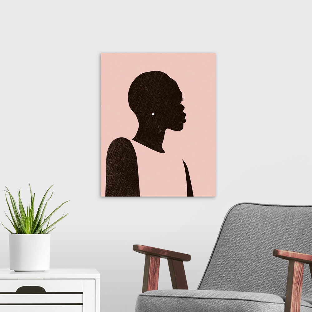 A modern room featuring Pink Silhouette II