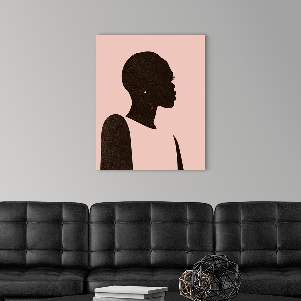 A modern room featuring Pink Silhouette II