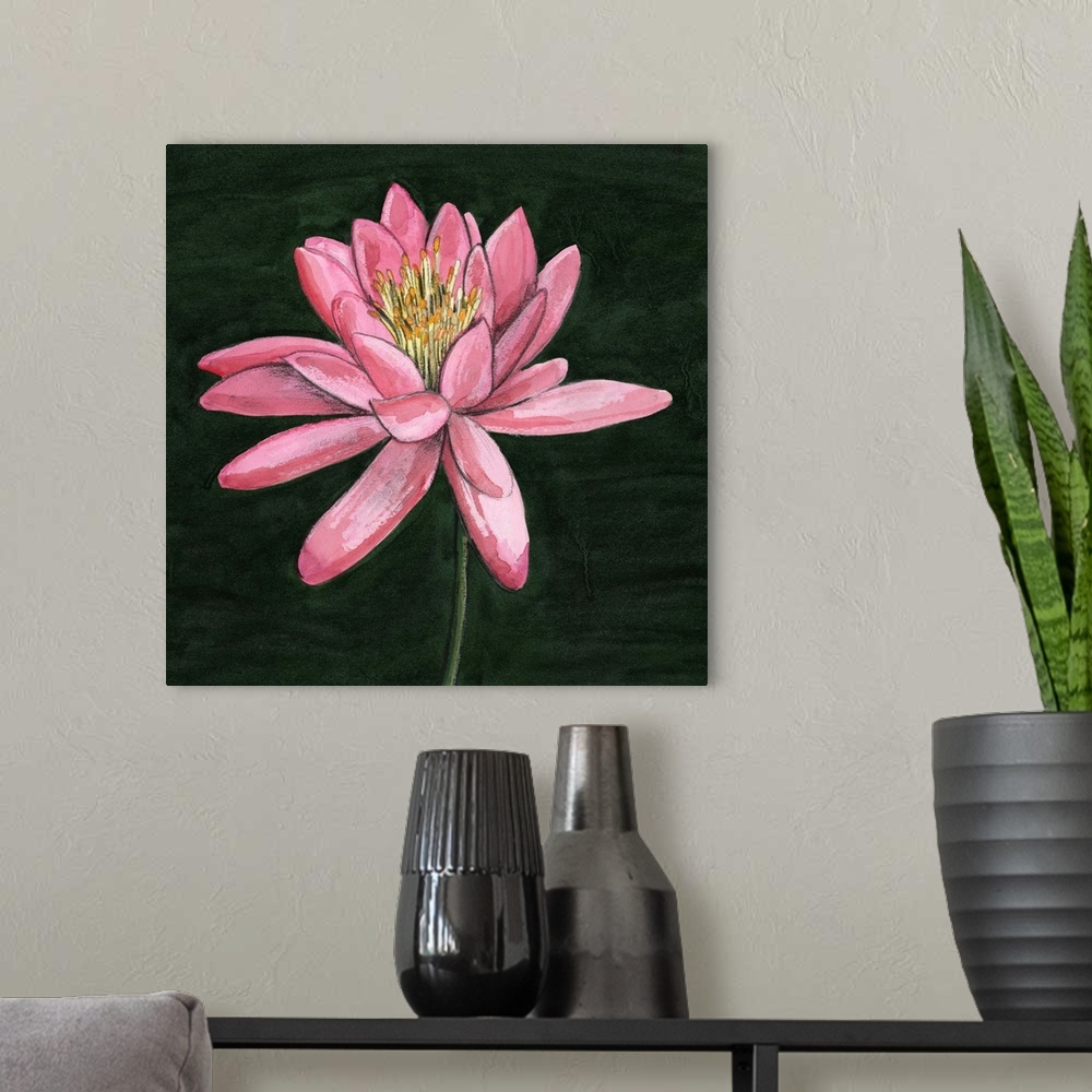 A modern room featuring Pink Waterlily I