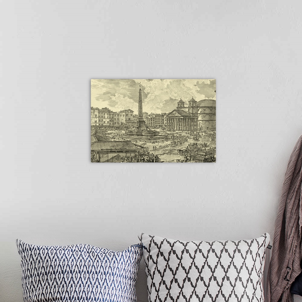 A bohemian room featuring Piranesi View of Rome V
